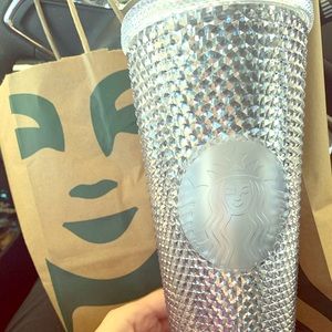 Silver Holiday spiked Starbucks Cup